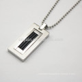 Filling Black Enamel Rectangle Stainless Steel Pendant Necklace Man